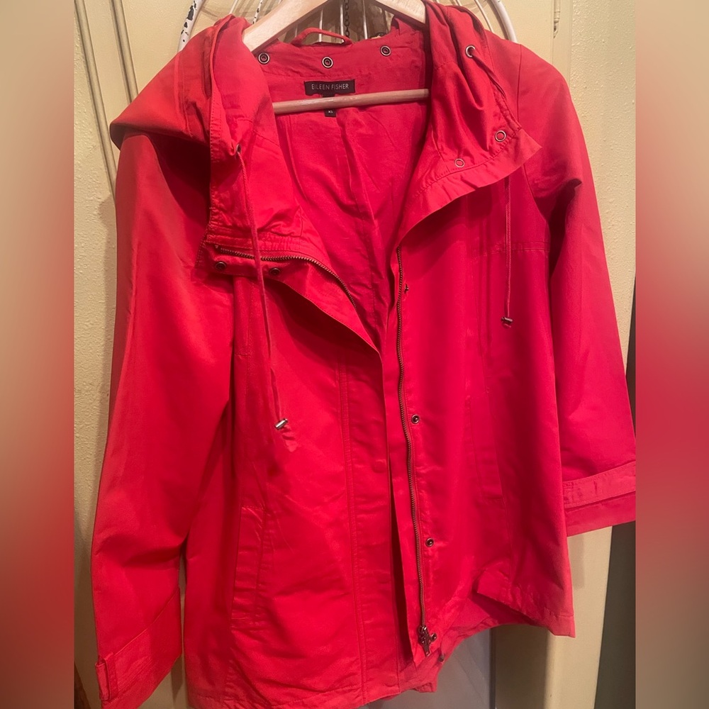 Eileen Fisher Vibrant Red Utility Jacket